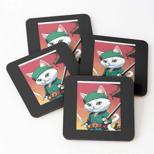 Item preview, Cute Cat Wearing Roronoa Zoro Outfit designed and sold by aldapek.