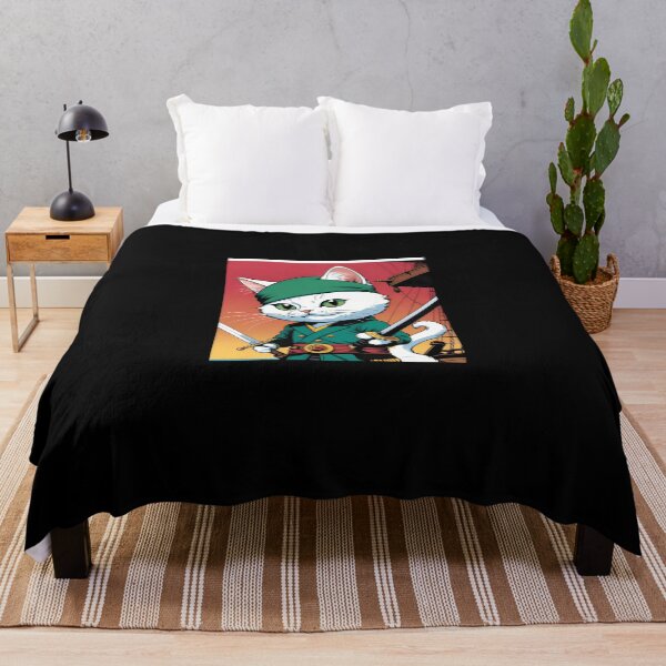 Item preview, Cute Cat Wearing Roronoa Zoro Outfit designed and sold by aldapek.
