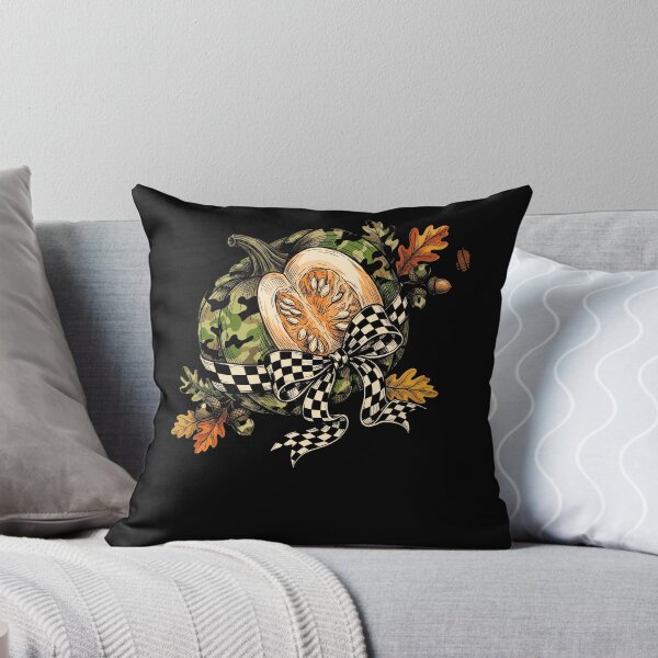 Item preview, Fall Pumpkin Harvest with Checkered Bow and Autumn Oak Leaves designed and sold by ArcaneArtistry.