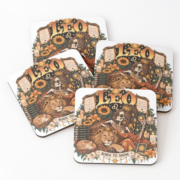 Item preview, Leo Zodiac Skeleton – Born to Shine Celestial Astrology Art designed and sold by NinthLantern.
