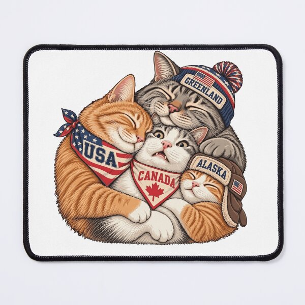 Item preview, USA Canada Greenland Alaska Cat Friendship designed and sold by art-jendi.