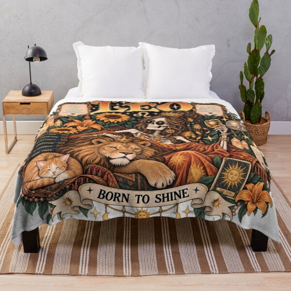 Item preview, Leo Zodiac Skeleton – Born to Shine Celestial Astrology Art designed and sold by NinthLantern.