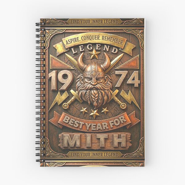 Item preview, Medieval Valhalla Vintage Birthday 1974 Metalcut of Epic Viking Legend. |  ASPIRE CONQUER REMEMBER - LEGEND -  BEST YEAR FOR MITH. designed and sold by Giulivo Store Graphic.