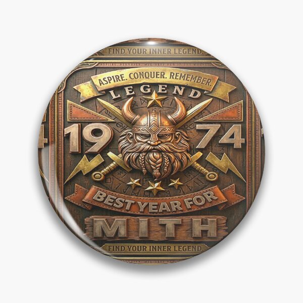 Item preview, Medieval Valhalla Vintage Birthday 1974 Metalcut of Epic Viking Legend. |  ASPIRE CONQUER REMEMBER - LEGEND -  BEST YEAR FOR MITH. designed and sold by Giulivo Store Graphic.