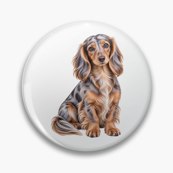 Item preview, Long haired dachshund mini Dog designed and sold by BackgroundND.