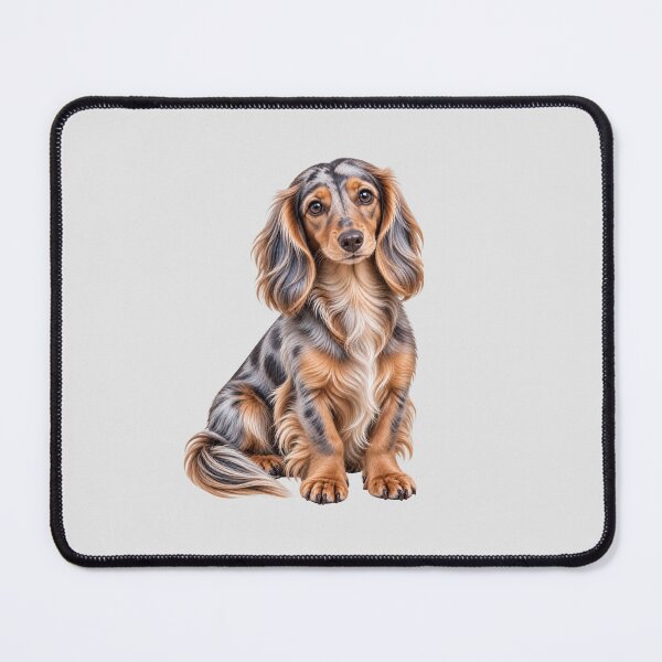 Item preview, Long haired dachshund mini Dog designed and sold by BackgroundND.