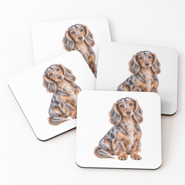 Item preview, Long haired dachshund mini Dog designed and sold by BackgroundND.