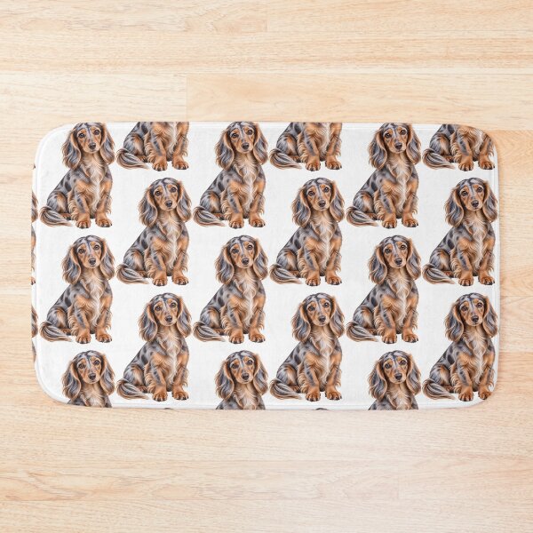 Item preview, Long haired dachshund mini Dog designed and sold by BackgroundND.
