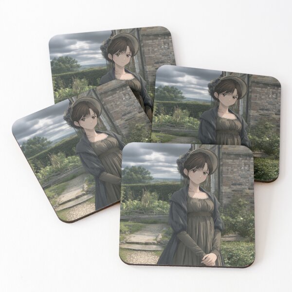 Item preview, Charlotte Lucas in the Parsonage Garden — Pride and Prejudice Anime Art designed and sold by Hartfield Press.