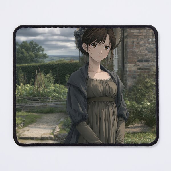 Item preview, Charlotte Lucas in the Parsonage Garden — Pride and Prejudice Anime Art designed and sold by Hartfield Press.