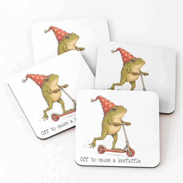 Item preview, Funny Frog Off To Cause A Kerfuffle Cute Frog Scooter Humor designed and sold by WilfRedokry-21.