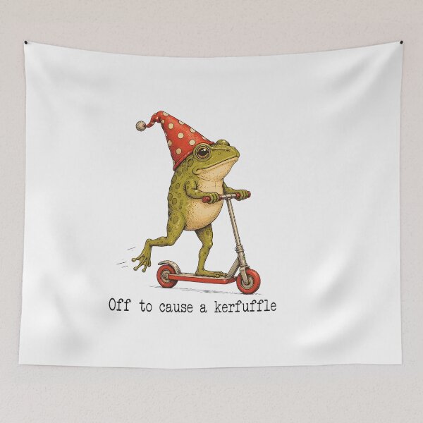 Item preview, Funny Frog Off To Cause A Kerfuffle Cute Frog Scooter Humor designed and sold by WilfRedokry-21.