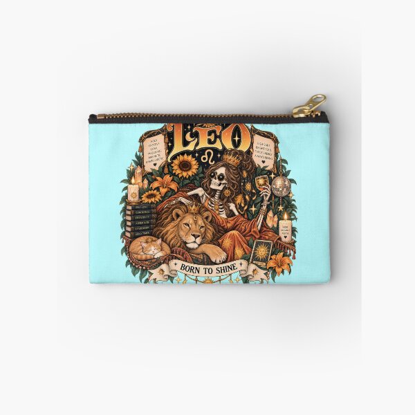 Item preview, Leo Zodiac Skeleton in Color – Born to Shine Celestial Astrology Art designed and sold by NinthLantern.