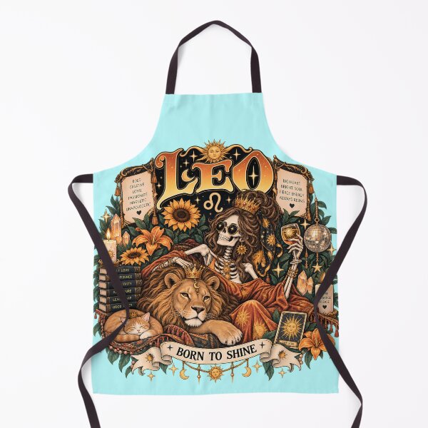 Item preview, Leo Zodiac Skeleton in Color – Born to Shine Celestial Astrology Art designed and sold by NinthLantern.