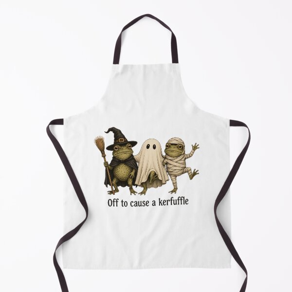 Item preview, Funny Halloween Frogs Off To Cause A Kerfuffle Witch Ghost Mummy designed and sold by WilfRedokry-21.