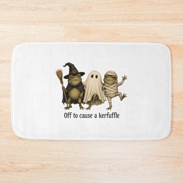 Item preview, Funny Halloween Frogs Off To Cause A Kerfuffle Witch Ghost Mummy designed and sold by WilfRedokry-21.