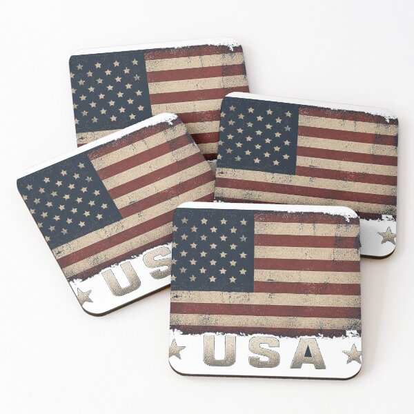 Item preview, Vintage Distressed USA Flag Typography Design designed and sold by Avenuse style.