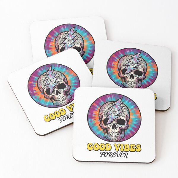 Item preview, Good Vibes Forever Tie Dye Skull designed and sold by KerfsUp.