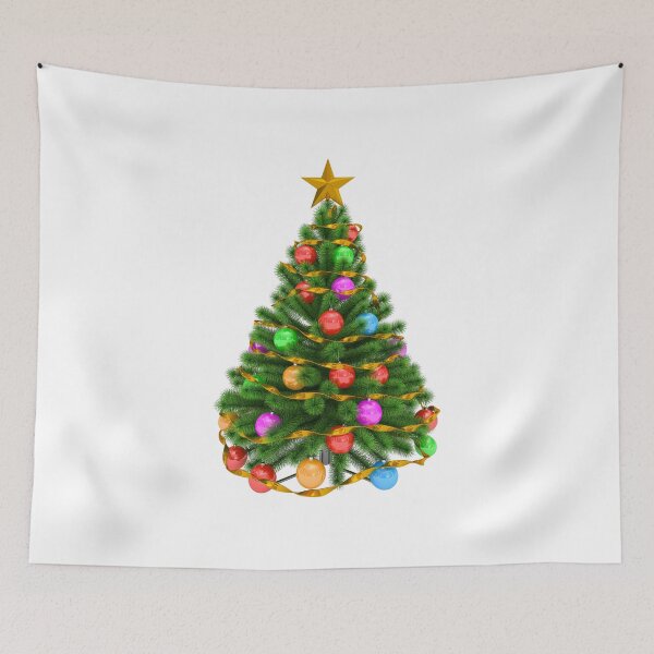 Item preview, Colorful Decorated Christmas Tree with Gold Star designed and sold by Lorets-Designs.