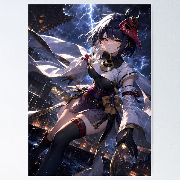 Item preview, Kujou Sara Genshin Impact Thunderstorm City designed and sold by SolenneAzur.