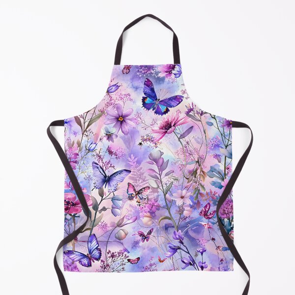Item preview, Lavender Butterfly Garden with Pink and Purple Wildflowers designed and sold by Yeanishi.