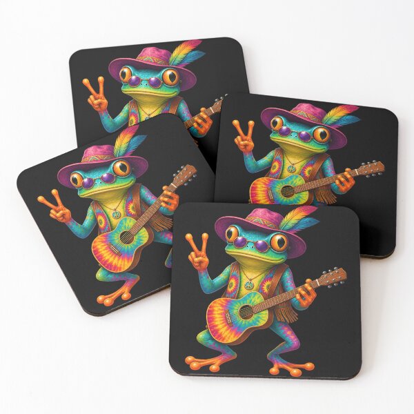 Item preview, Hippie Frog Playing Guitar Groovy Music Peace Frog designed and sold by WilfRedokry-21.