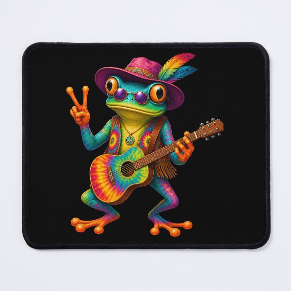 Item preview, Hippie Frog Playing Guitar Groovy Music Peace Frog designed and sold by WilfRedokry-21.