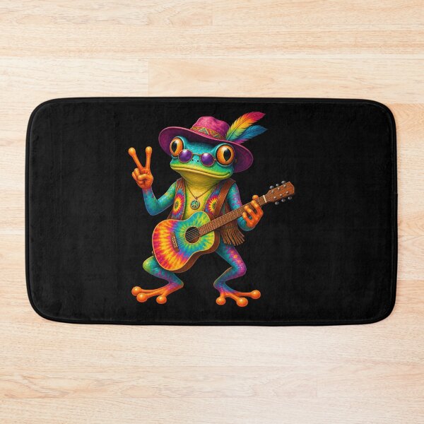 Item preview, Hippie Frog Playing Guitar Groovy Music Peace Frog designed and sold by WilfRedokry-21.
