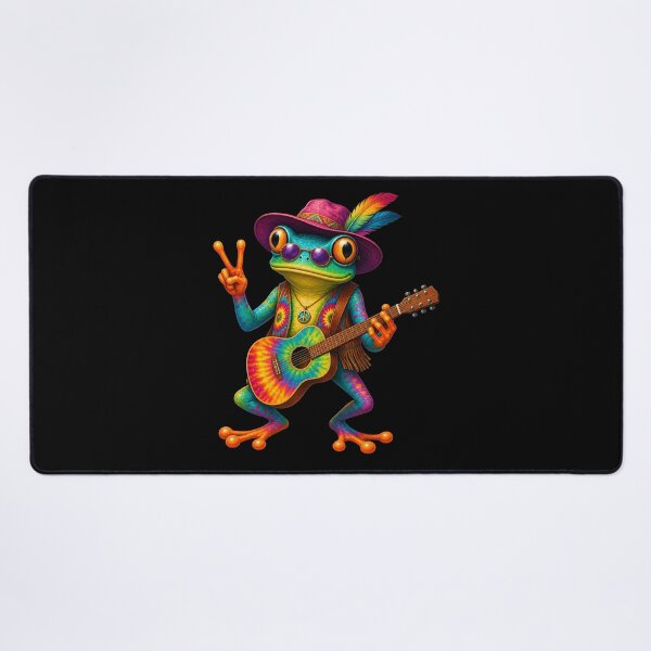 Item preview, Hippie Frog Playing Guitar Groovy Music Peace Frog designed and sold by WilfRedokry-21.