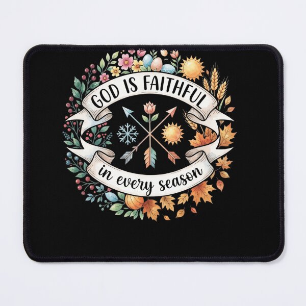 Item preview, God Is Faithful In Every Season Christian Floral Faith Quote designed and sold by ArcaneArtistry.