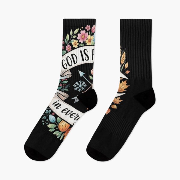 Item preview, God Is Faithful In Every Season Christian Floral Faith Quote designed and sold by ArcaneArtistry.