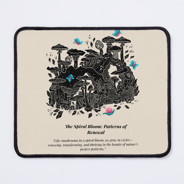 Item preview, Mushroom Butterfly Forest Art | Gothic Cottagecore Print designed and sold by QuaintInkCo.