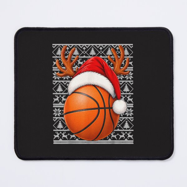 Item preview, Basketball Ugly Christmas Sweater Santa Hat Reindeer Antlers designed and sold by kiralynstration.