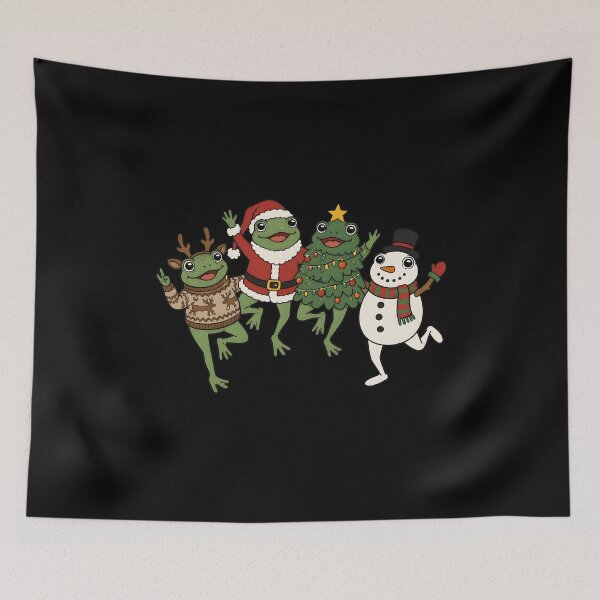 Item preview, Funny Christmas Frogs Santa Reindeer Christmas Tree Snowman Holiday designed and sold by WilfRedokry-21.