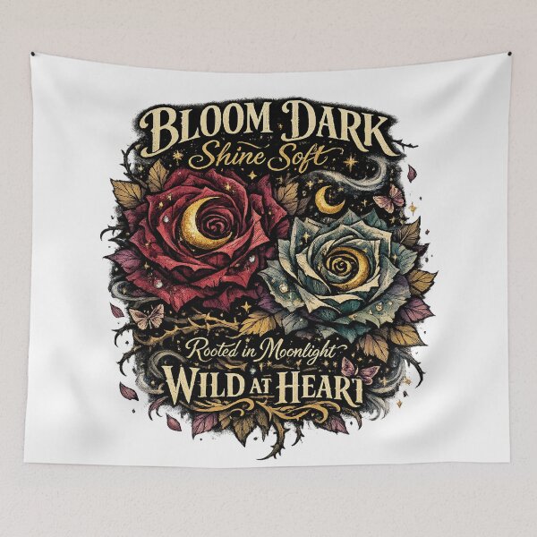 Item preview, Bloom Dark Shine Soft Wild at Heart Gothic Roses Moonlight Floral Art designed and sold by inkoutninja.
