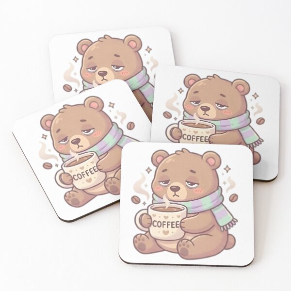 Item preview, Cozy Coffee Bear Cute Winter Bear Sticker designed and sold by Shree shyam khatu ji.
