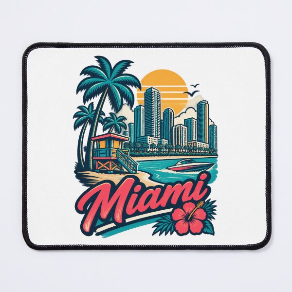 Item preview, Miami Florida USA Minimalist Line Art Skyline Poster Design designed and sold by Pokenus.