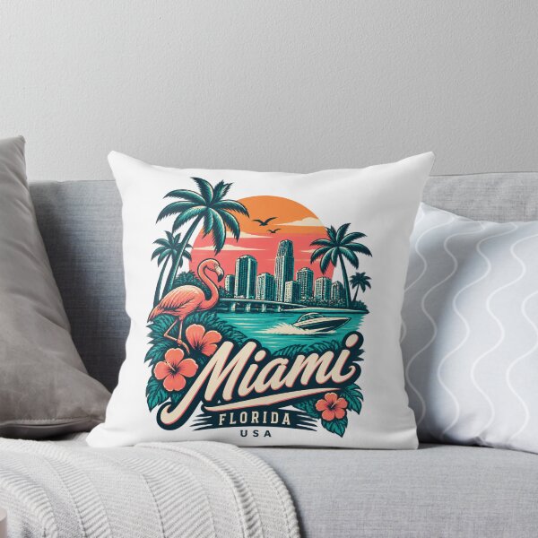 Item preview, Miami Florida USA Minimalist Line Art Skyline Poster Wall Decor designed and sold by Pokenus.