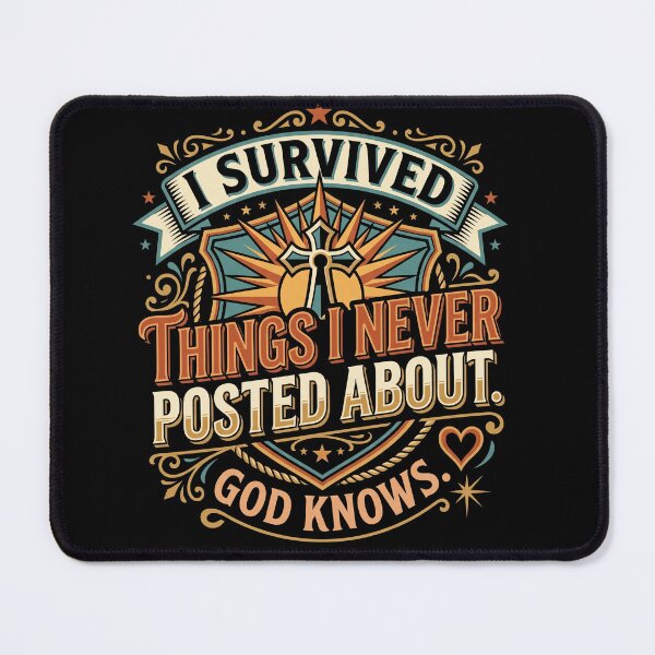 Item preview, I Survived Things I Never Posted About God Knows Vintage Faith designed and sold by ArcaneArtistry.