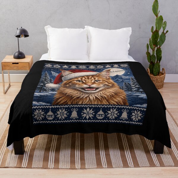 Item preview, Maine Coon Cat Santa Ugly Christmas designed and sold by RenettaFunky.