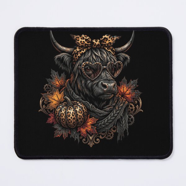 Item preview, Leopard Print Highland Cow Autumn Halloween Steampunk Fall Cow designed and sold by ArcaneArtistry.