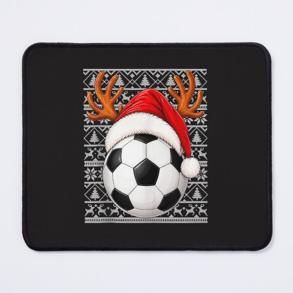 Item preview, Soccer Ugly Christmas Sweater Santa Hat Reindeer Antlers designed and sold by kiralynstration.
