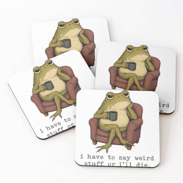 Item preview, Funny Frog Coffee Lover I Have To Say Weird Stuff Or I'll Die designed and sold by WilfRedokry-21.