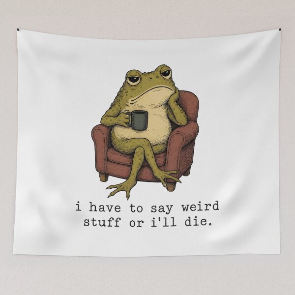 Item preview, Funny Frog Coffee Lover I Have To Say Weird Stuff Or I'll Die designed and sold by WilfRedokry-21.