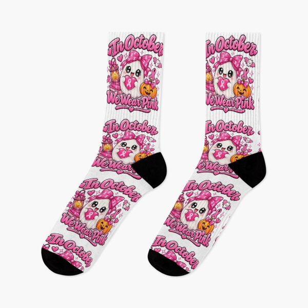Item preview, Pink October Halloween Ghost Boo Breast Cancer Awareness designed and sold by QuiteOrbit.