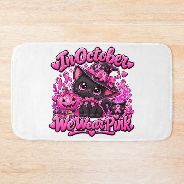 Item preview, Cute Cat Warrior Breast Cancer Design designed and sold by QuiteOrbit.