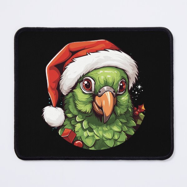 Item preview, Funny Green Cheek Conure Santa Hat Christmas Parrot Bird designed and sold by RenettaFunky.
