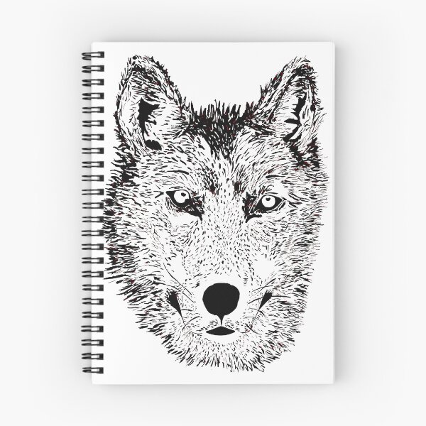 Artikelvorschau, Wolf (s/w) entworfen und verkauft von ella walker illustrations.