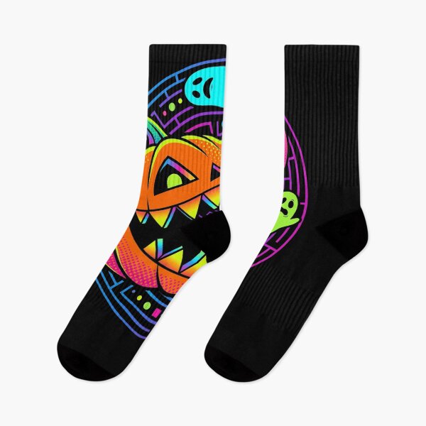 Item preview, Neon Halloween Ghost Pumpkin Retro Psychedelic Spooky Design designed and sold by ArcaneArtistry.