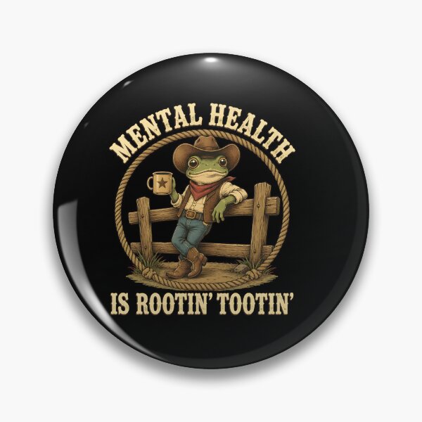 Item preview, Mental Health Is Rootin Tootin Funny Cowboy Frog Western Humor designed and sold by WilfRedokry-21.